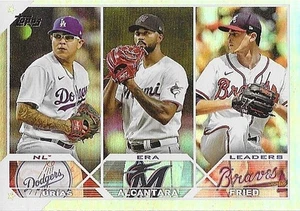 2023 Topps #211 NL ERA LDRS Urias/Alcantara/Fried Dodgers/Marlins/Braves - Picture 1 of 2
