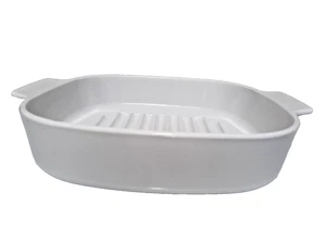 Corning Ware M-10-GR-B Grillpfanne Bräter Pfanne Kasserolle, ganz weiß, 10" - Bild 1 von 4
