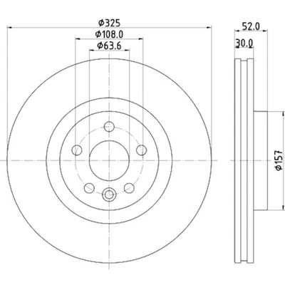 Rotor de freno de disco Hella Pagid 355123111 para modelos seleccionados de Jaguar Land Rover 15-19 Foto 1 de 4