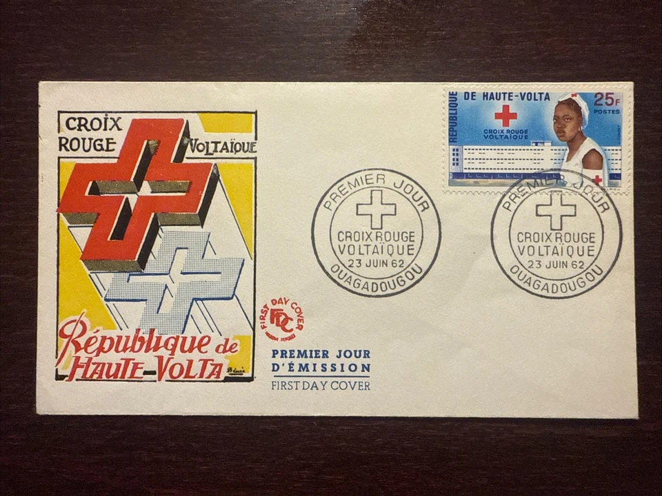ВЕРХНИЙ ВОЛЬТА FDC ОБЛОЖКА 1962 ГОДА КРАСНЫЙ КРЕСТ МЕДСЕСТРА ЗДОРОВЬЯ МАРКИ - Изображение 1 из 1