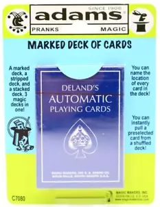 Deland's Automatic Playing Cards Marked Deck (Blue) by Adams Card Magic Trick - Bild 1 von 2