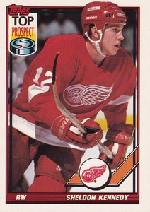 1991-92 Topps #317 Sheldon Kennedy Detroit Red Wings