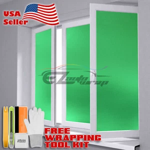 *36"x48" Green Frosted Film Glass Home Bathroom Window Security Privacy Sticker - Picture 1 of 5