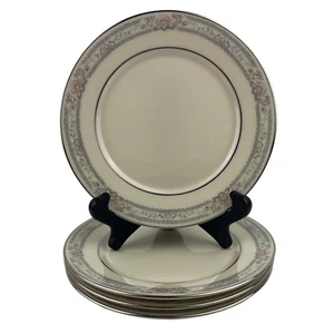 Lenox Charleston Bread Plates Set of 4 VTG 6 1/4" Pastel Floral Platinum USA - Picture 1 of 12