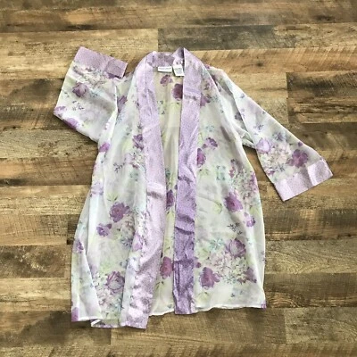 Ropa de dormir Jaclyn Smith para mujer bata kimono floral transparente talla XS Foto 1 de 4