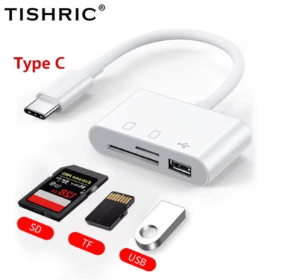 Type C Adapter TF SD Memory Card Reader OTG Writer Compact Flash USB-C - Bild 1 von 3