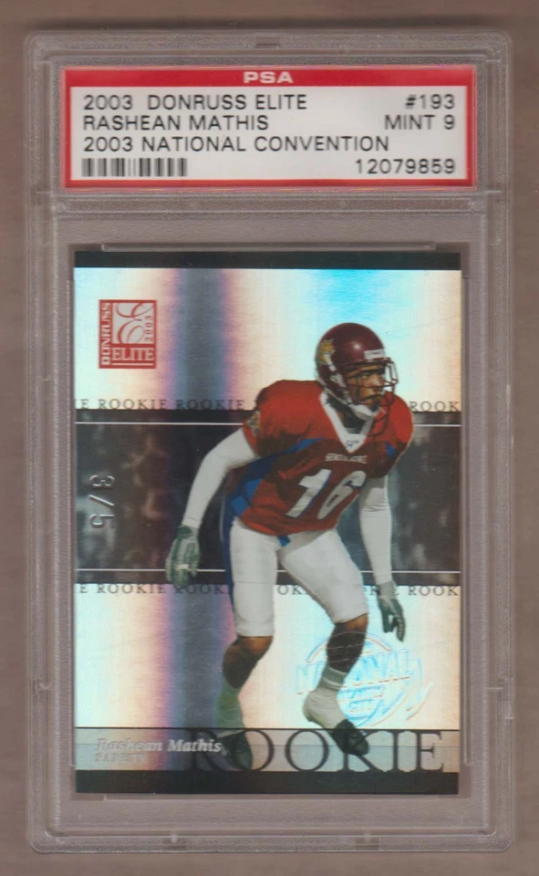 2003 Donruss Elite National Comvention RASHEAN MATHIS Jaguars PSA 9 #'d 3/5 - Image 1 of 1