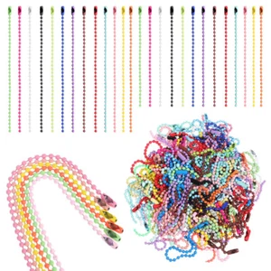 100 Pezzi Fibbia Catena Perline Uomo Creazione Gioielli Catene Colorate Palline - Foto 1 di 11