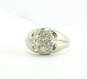 sis BONITO ANILLO RACIMO REDONDO DE 7 DIAMANTES ORO BLANCO 14K PARA HOMBRE .42CT, 8.3G - Imagen 1 de 12