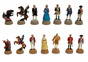 American War of Independence Hand Painted Chessmen Set - Picture 1 of 3