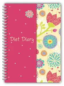 A5 Food Diary Diet Slimming Tracker Weight Loss Journal Planner 100 page Floral - Picture 1 of 6
