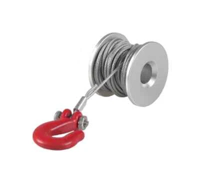 1/10 RC Crawler Servo Winch Wheel Drum Cable Wire w/ Trailer Hook for TRX4 SCX10 - Image 1 of 4