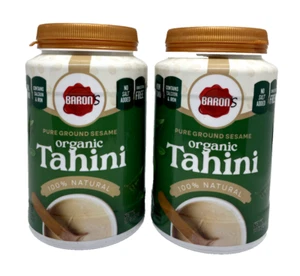 Baron's USDA Organic Tahini Pure Ground Sesame Paste Set of 2 x 16 oz Jars 454G - Picture 1 of 7