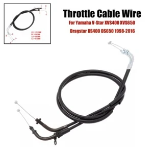 Black Throttle Cable Wire For For Yamaha V-Star XVS400 XVS650 1998-2016 Dragstar - Picture 1 of 11