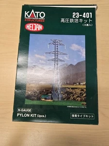 NEW Kato N Scale Scenery Set Electrical Towers (3) 23-401 - Foto 1 di 2
