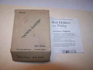 Vtg box top for Down East Easter Sportscraft Rod Holder & 2 sided catalog sheet - Picture 1 of 6