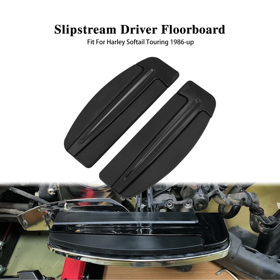 Inserciones de reposapiés para conductor negro para Harley Touring Road King Foto 1 de 4