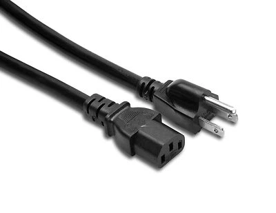Hosa - PWC - 14 AWG, IEC C13 to NEMA 5-15P Power Cord - Black - Image 1 of 2