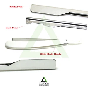 Professional Barber Shaving Razors White Plastic Handle Barber Salon Instruments - Picture 1 of 4