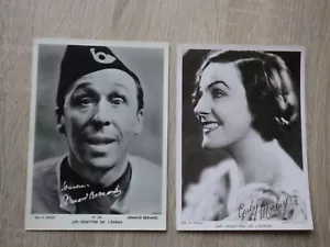 2x Fotos LES VEDETTES DE L'ECRAN 1940/1950 Gaby Morlay - Armand Bernard - Bild 1 von 1
