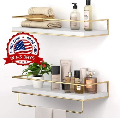 Estantes Flotantes Blancos - Juego De 2 Estantes Colgantes Montados En La Pared. Foto 1 de 4