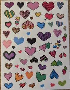 Valentine's Day Stickers Scrap booking Valentines Day awesome colorful hearts - Picture 1 of 3