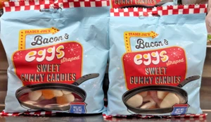 Trader Joe's Bacon & Eggs Shaped Sweet Gummy Candies 6.35oz 180g (2 Bags) - Picture 1 of 2