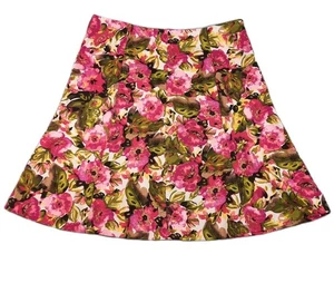 Gonna donna Christopher & Banks lino cotone 16 rosa floreale cottagecore boho - Foto 1 di 12