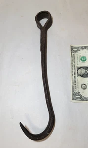 Gancho para carne de juego de 13,5", montaje en varilla herrero antiguo hierro forjado heno granero - Imagen 1 de 7