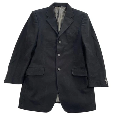 Banana Republic Blazer Mens 40R Black Cotton Blend Three Button Dual Vent - Image 1 of 4