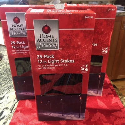 3 Pack of 25 Home Accents Holiday Universal 12" Light Stakes - Image 1 of 4
