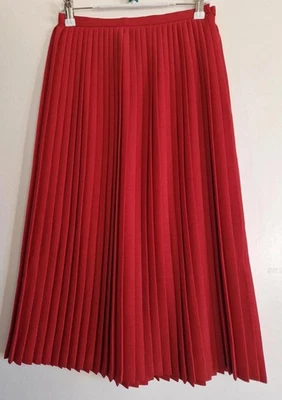 Windsmoor Women's Pleated Skirt Size 10 Burgundy/Maroon - Image 1 of 4