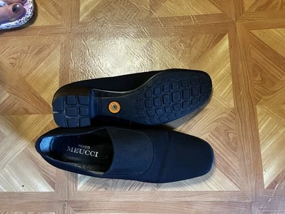 Mocasines sin cordones negros Meucci suela de goma, zapato elástico  Foto 1 de 4