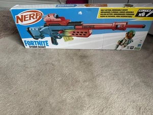 Nerf Fortnite Storm Scout Blaster, Nerf Scope, 6-Dart Clip, 6 Elite Nerf Darts, - Picture 1 of 3