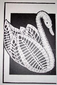 7384 Vintage Design SWAN CENTERPIECE Pattern to Crochet (Reproduction) - Picture 1 of 1