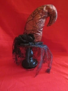 Halloween Hexenhut auf Sockel primitive Dekoration Bauernhaus 16" hoch - Bild 1 von 14