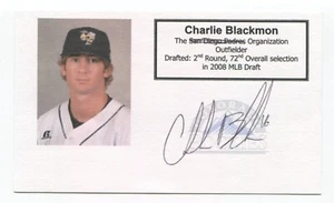Charlie Blackmon Signed 3x5 Index Card Autographed Baseball SUPER EARLY CAREER - Picture 1 of 2