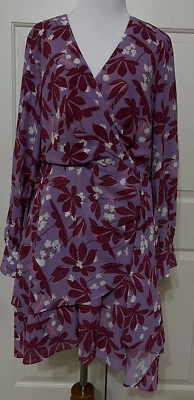 NUEVO CON ETIQUETAS Vestido Sachin & Babi Talla 10 Morado Rosa Manga Larga Línea A $225 Foto 1 de 4