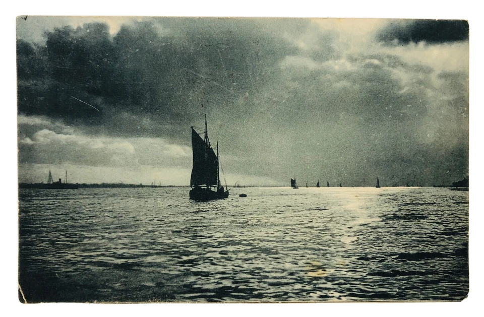 NETHERLANDS Postal Post Card Briefkaart Travel Sailboat Sailing Ship 1904 A21 - Image 1 of 4