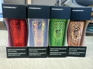 PICK COLOR - Starbucks Holiday Christmas Cold Cup Ornament Key Chain - Picture 1 of 17