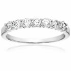 Diamond Wedding Ring for Women 3/4 CT 14K White Gold 7 Stones Round Band Bridal