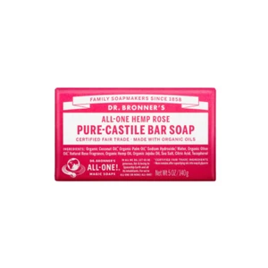 Dr Bronner's Pure-Castile Bar Soap (Hemp All-One) Rose 140g - Picture 1 of 1