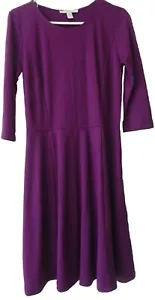 Lark & Ro Women's Three Quarter Sleeve Knit Fit and Flare Dress Small retail $74 - Picture 1 of 4