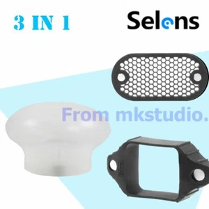 3 in1 Selens Magnetic Flash Modifier Sphere Diffuser For Nikon Speedlite - Picture 1 of 12