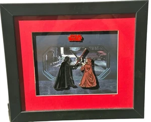 Disney Star Wars Obi Wan Kenobi vs Darth Vader Jumbo Pin Set Framed LE 200 AP - Picture 1 of 4