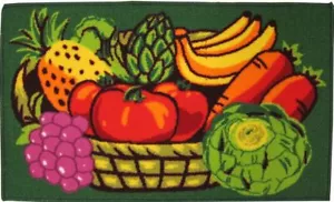 PRINTED KITCHEN RUG (18"x30") VEGETABLES & FRUITS BASKET,TOMATOES,CABBAGE,Daniel - Picture 1 of 12