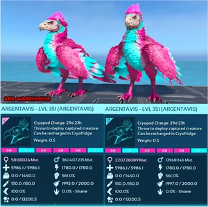 High Stat Cotton Candy Argentavis Mating Pair - Ark Ascended Crossplay PVE - Picture 1 of 4