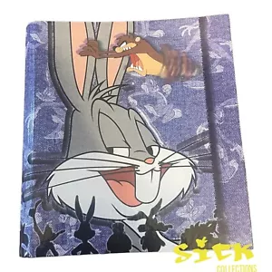 1998 Looney Tunes 3-Ring Curveback Binder Bugs Bunny Taz Denim Stuart Hall - Picture 1 of 5