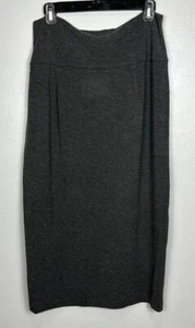 EILEEN FISHER Cozy Viscose Blend Fold-over Midi Skirt In Ash Size M - Picture 1 of 7