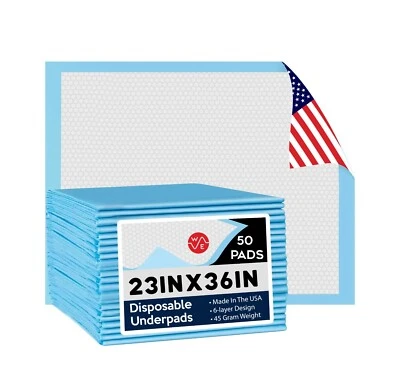 Disposable Underpads 23'' X 36'' Pee Pad HEAVY Absorbent Bed Incontinence Covers - Image 1 of 4